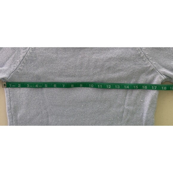 Women’s Light Blue Beaded Sweater Metallic Knit Shimmery Feminine Classic Sz Sm - Picture 8 of 9